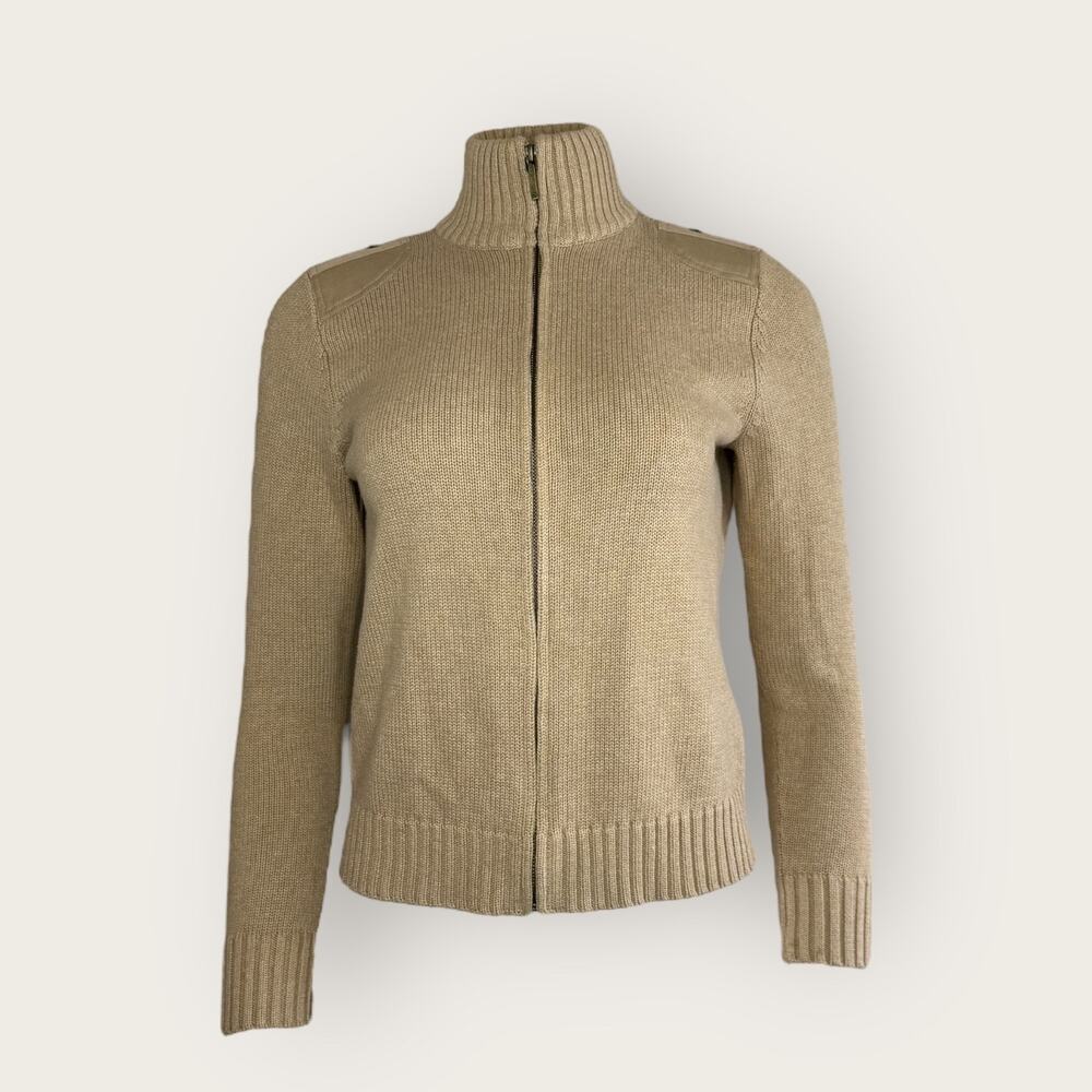 Lauren Ralph Lauren | Zip High Neck Sweater | Beige | Petite Small